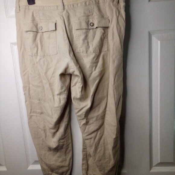 Sonoma Capri Pants Women 6 Drawstring Linen Blend Tan - Picture 9 of 12